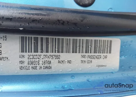 2015 Dodge Challenger R/T Scat Pack from USA, damaged, VIN 2C3CDZFJ7FH797992